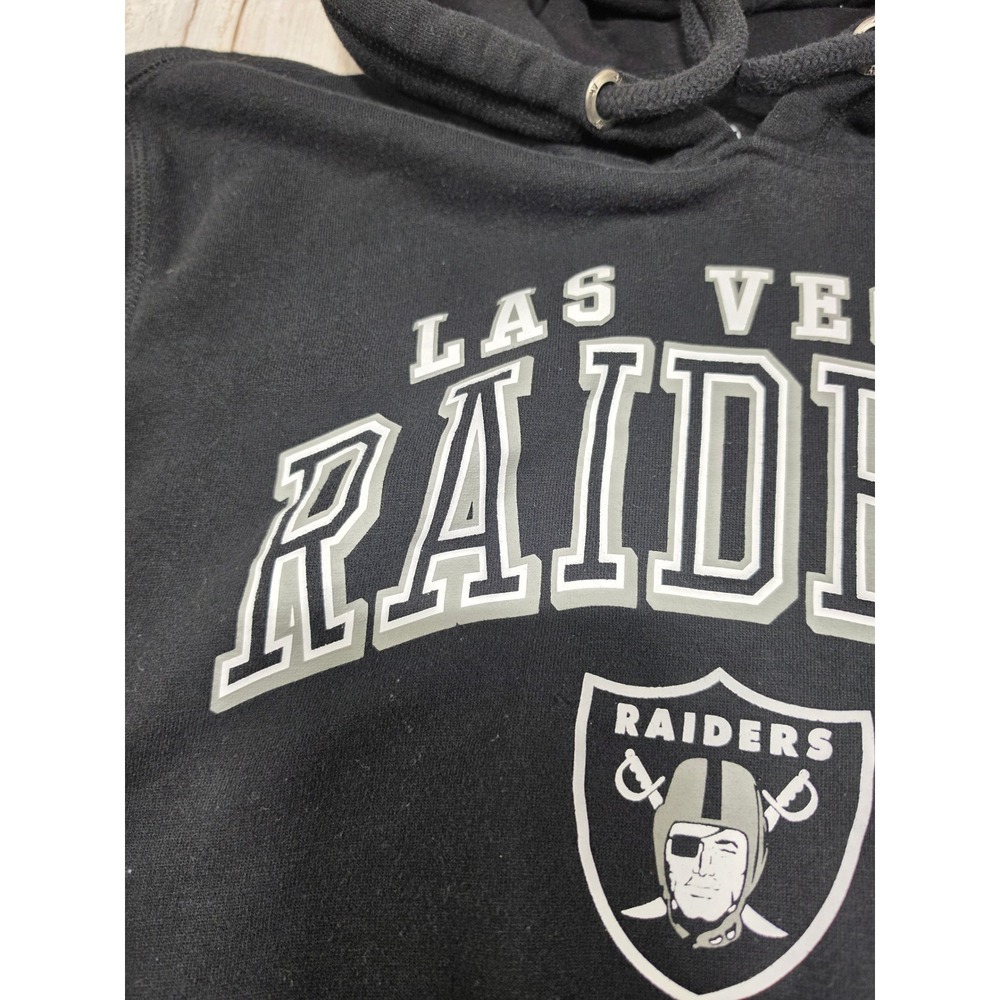 47 Brand Las Vegas Raiders Mens Hoodie Black Graphic Pullover Sweatshirt Medium - Picture 6 of 8